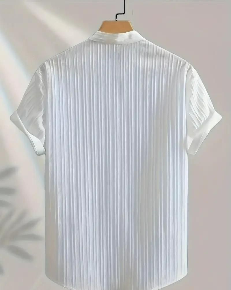 Men's Solid Retro Short Sleeves Button-Up Shirt Pack of 3